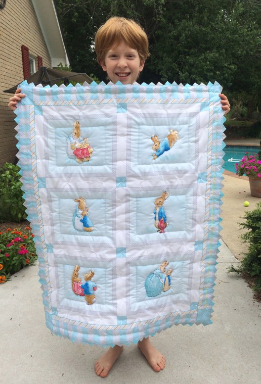 IMG_4901 Stashing Sisters CottonTale Patch Baby Quilt 2014