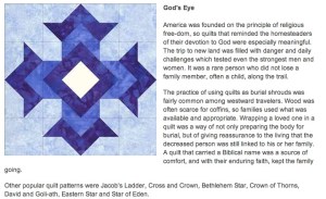 From the National Park Service Quilt Discovery Project