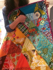 Triangle Quilt Using Related Colors by Liz