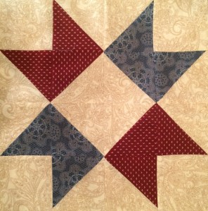 Red & Blue Star Quilt Block Quilt Block