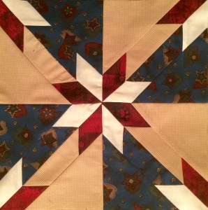 Americana Red & White Star Quilt Block