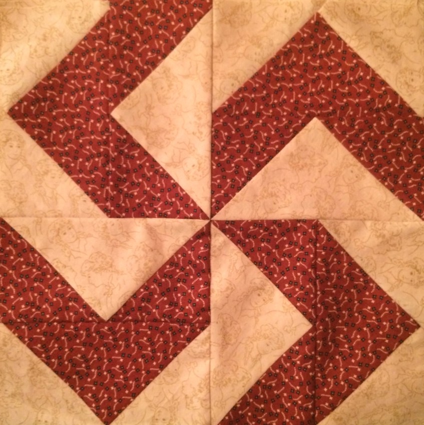 "Good Luck" Pinwheel Americana Quilt Block