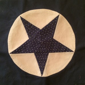 Americana Blue Star Circle Quilt Block