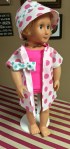 18″ Doll Clothes Beach Outfit, Pink Polka Dots by&nbsp;Kay