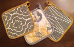 Yellow and Gray Pot Holders by&nbsp;Ginger