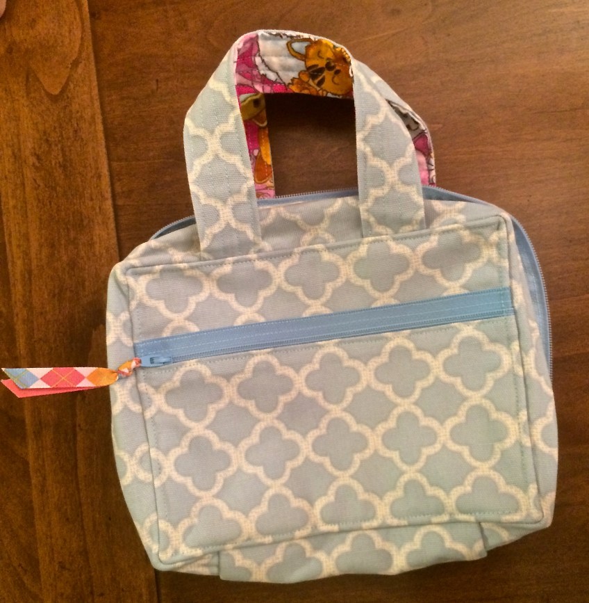 Blue Zippered Scripture Tote