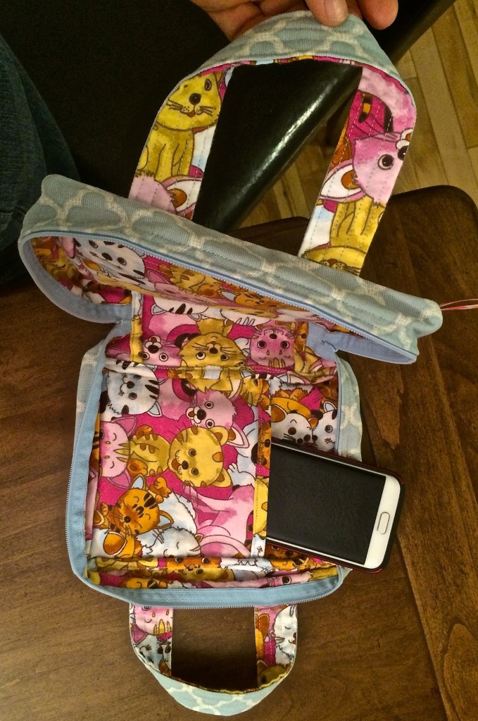 Kitten Lining of Blue Scripture Tote