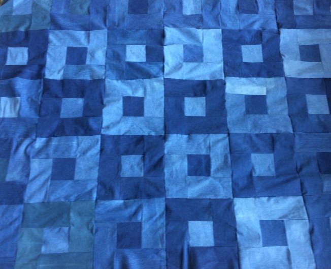 Denim Picnic Quilt Close Up