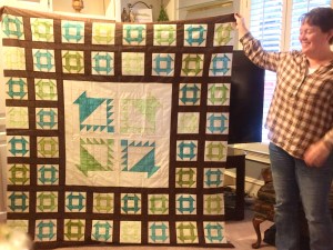 Churn Dash & Basket Quilt by Bridget