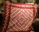 Red and White Square Tile Quilt by Stasher&nbsp;Colleen
