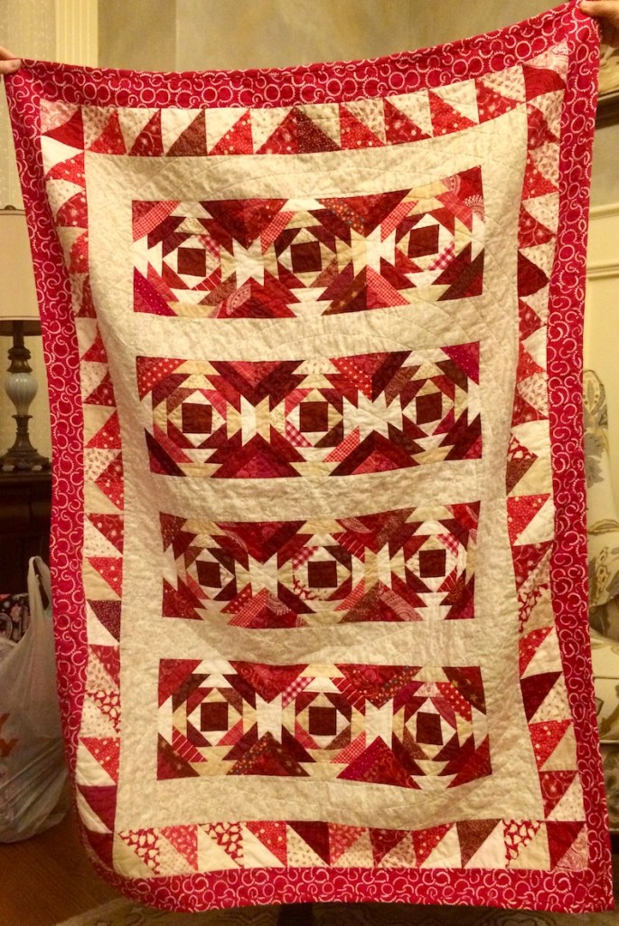 Colleen's Red Pineapple Quilt