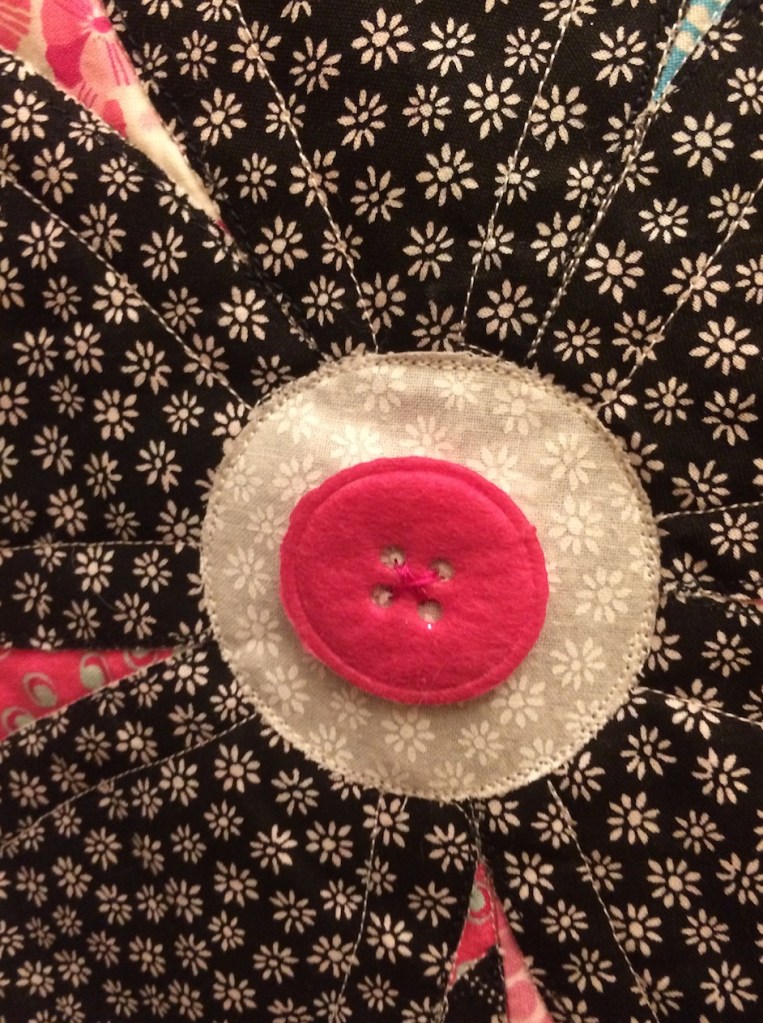 Close Up of Flower & Vine Quilt